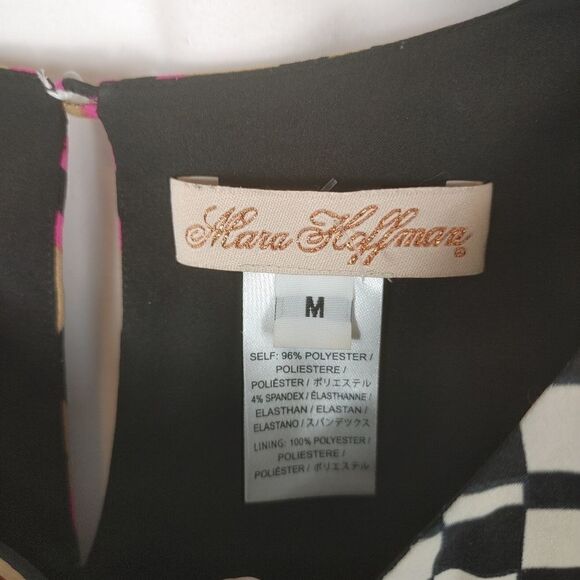 Mara Hoffman Geometric Checkered Print Pointe Shif - Picture 4 of 6